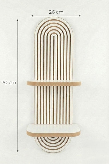 Arched wall shelf with grooved detail ideal for small spaces