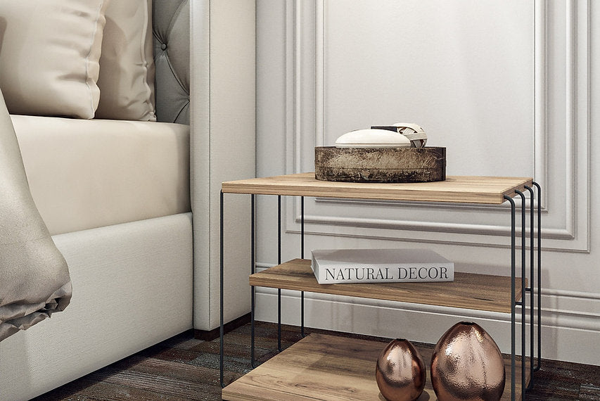 Side Table Pine Oak-Black - Karrari