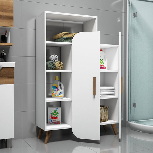 Mid-Century Modern Scandinavian Bookshelf & Cabinet – Multi-Tier Storage Unit - Karrari