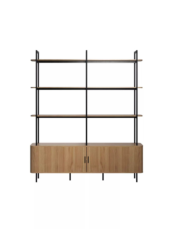 Ronin Shelving Unit with Louvered Sliding Doors - Karrari