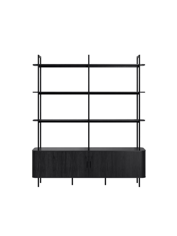 Ronin Shelving Unit with Louvered Sliding Doors - Karrari