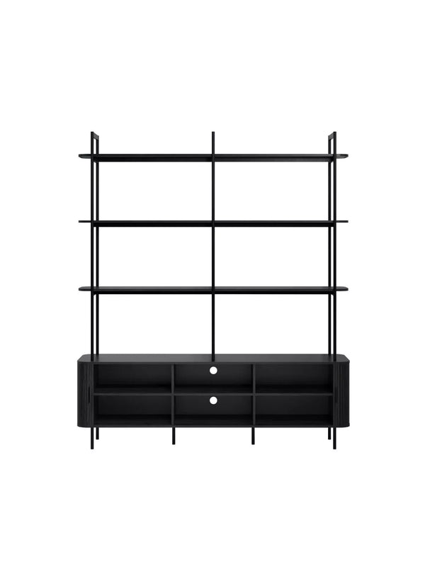 Ronin Shelving Unit with Louvered Sliding Doors - Karrari