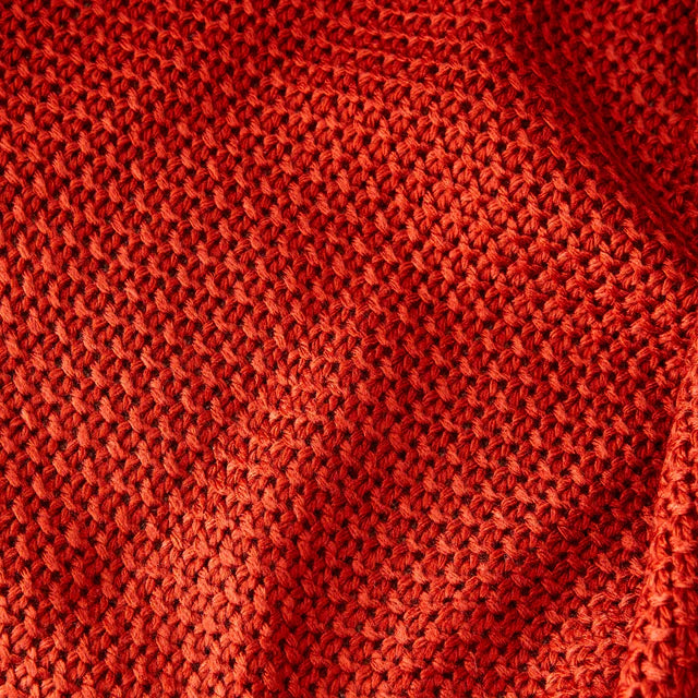 Karaca Home Double-Sided Stitch Throw – Terra Cotta, Oeko-Tex Certified Comfort - Karrari
