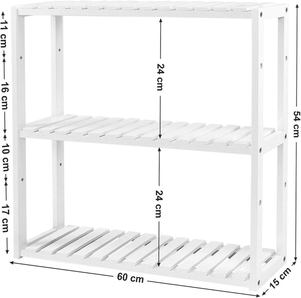 3-Tier Adjustable Bamboo Shelf - Karrari