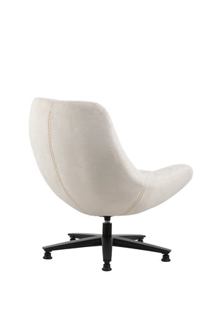 Beige Bouclé Lounge Chair with Black Metal Base - Karrari