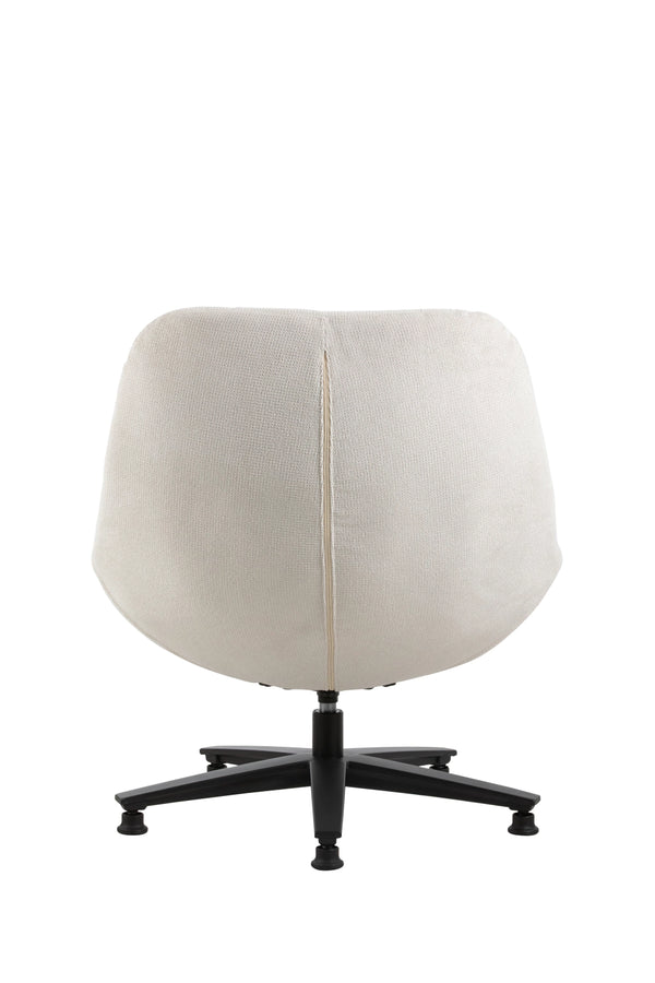Beige Bouclé Lounge Chair with Black Metal Base - Karrari