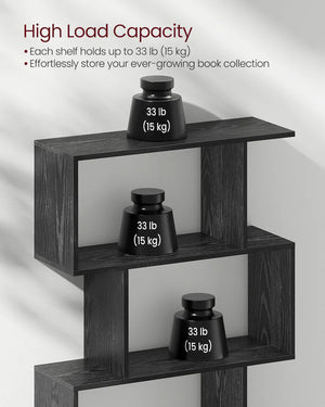 5-Tier Bookshelf with Open Storage