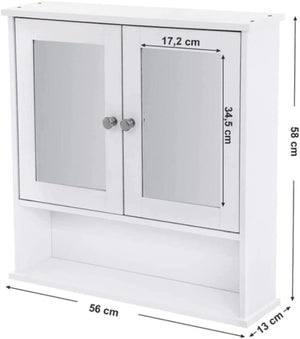 Wall Cabinet with Mirrors & Adjustable Shelves - Karrari