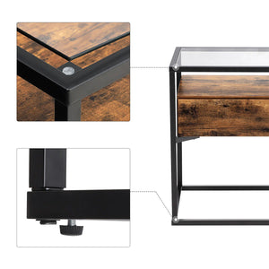 Glass Side Table with Drawer - Karrari