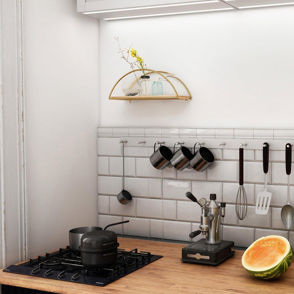 Wall Shelf Wood Veneer Gold Brown - Karrari