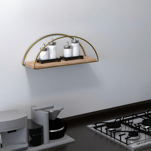 Wall Shelf Wood Veneer Gold Brown - Karrari