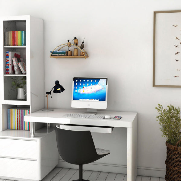 Wall Shelf Wood Veneer Gold Brown - Karrari