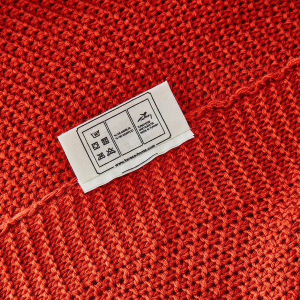 Karaca Home Double-Sided Stitch Throw – Terra Cotta, Oeko-Tex Certified Comfort - Karrari