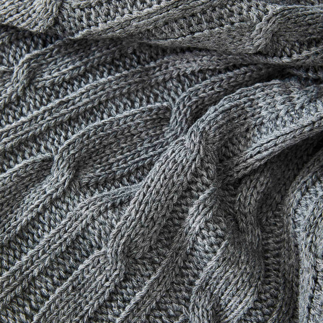 Karaca Home Cable Knit Throw – Grey, Oeko-Tex Certified Soft & Stylish Comfort - Karrari