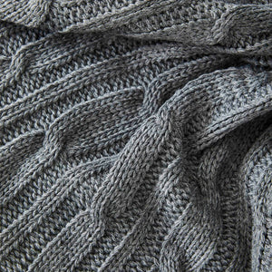 Karaca Home Cable Knit Throw – Grey, Oeko-Tex Certified Soft & Stylish Comfort - Karrari