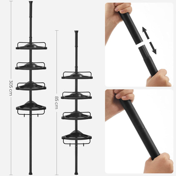 Adjustable 4-Tier Shower Corner Shelf - Karrari