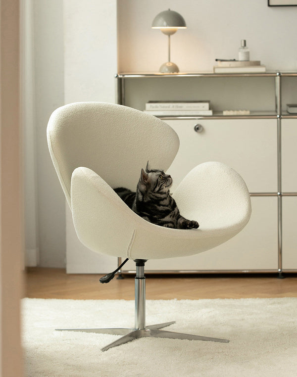 Modern Teddy Fabric Swivel Barstool - Karrari