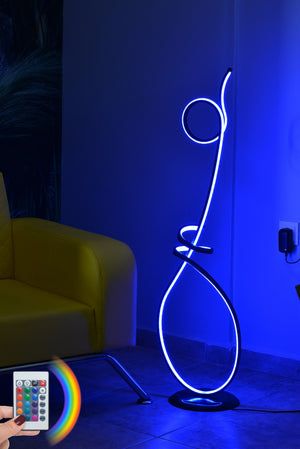 Spiral LED Floor Lamp with Remote – Multi-Color (120cm) - Karrari