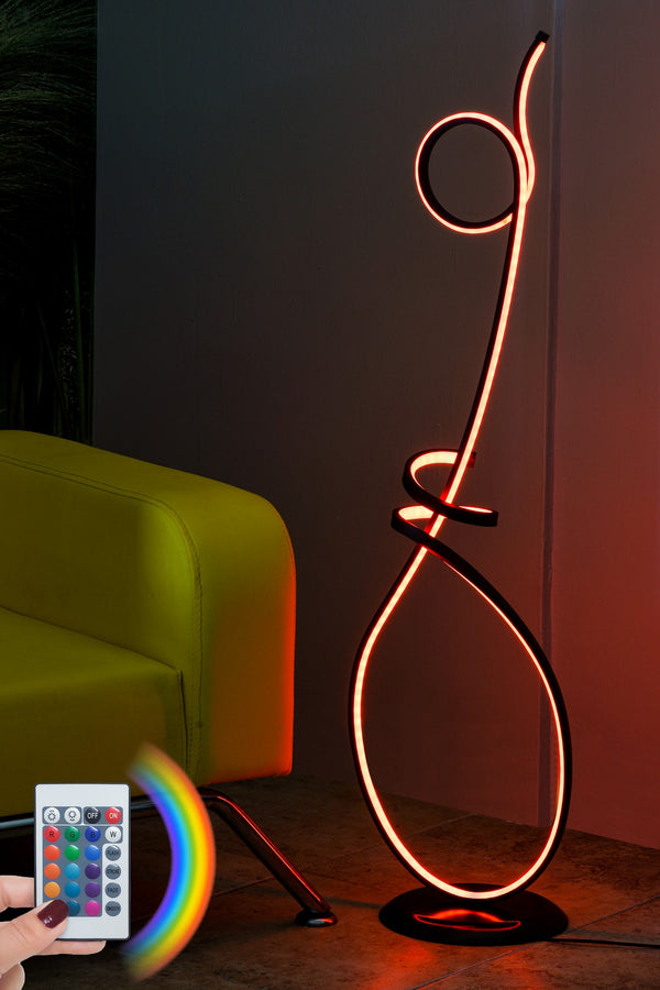 Spiral LED Floor Lamp with Remote – Multi-Color (120cm) - Karrari