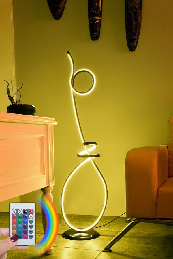 Spiral LED Floor Lamp with Remote – Multi-Color (120cm) - Karrari