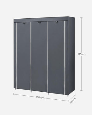 Bedroom Canvas Wardrobe Organizer – Gray - Karrari