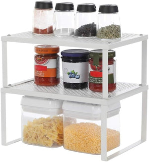 Set of 2 Stackable Spice Racks – Metal - Karrari