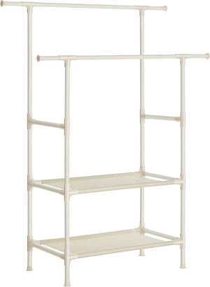 Double Hanging Clothes Rack with Storage Shelves - Karrari