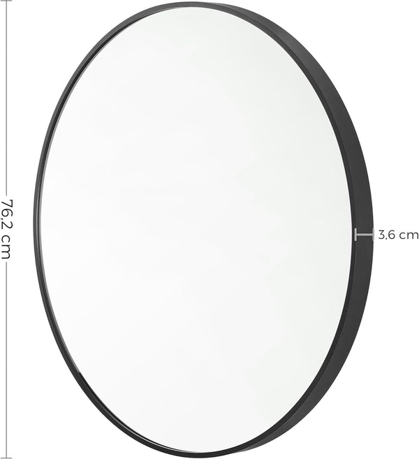 Round Wall Mirror with Metal Frame (76cm)