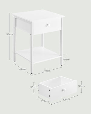 Bedside Table with Drawer & Shelf - Karrari