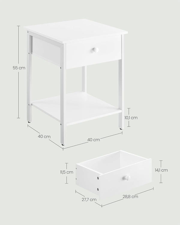 Bedside Table with Drawer & Shelf - Karrari