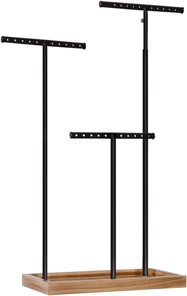 2-in-1 Jewellery Display Stand - Adjustable T-Bars & Tray