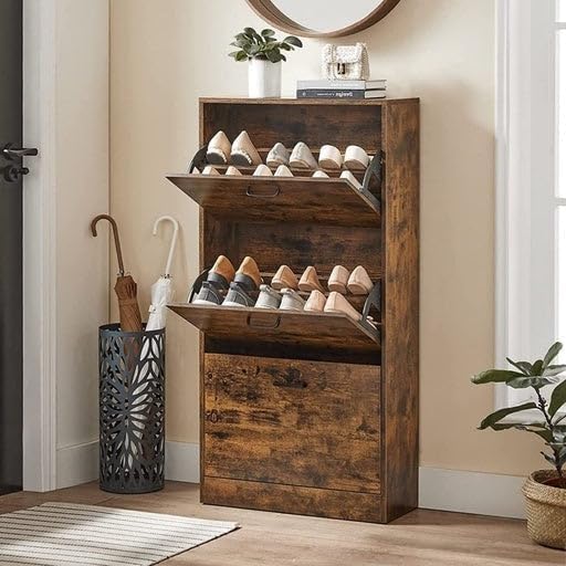 Wooden 3-Door Shoe Cabinet (Narrow Entrance) - Karrari