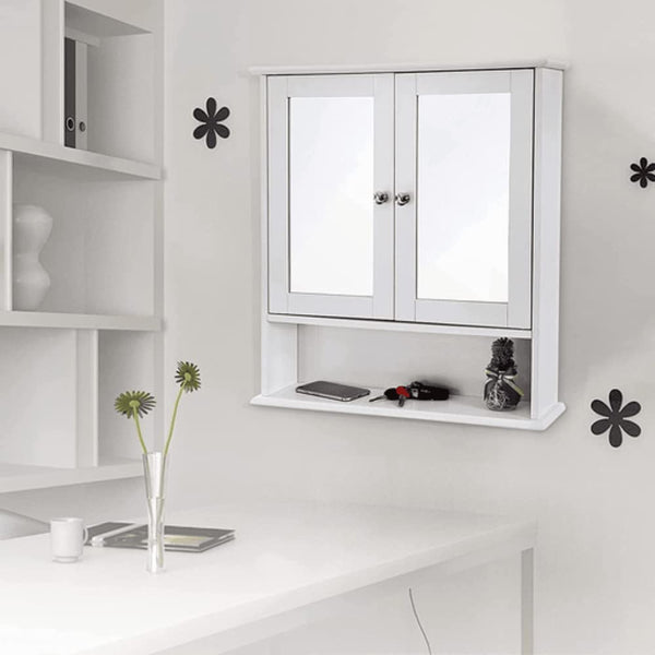 Wall Cabinet with Mirrors & Adjustable Shelves - Karrari