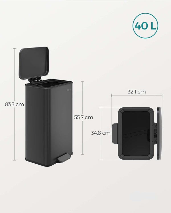 40L Steel Kitchen Pedal Bin (10.5 Gallon) - Karrari