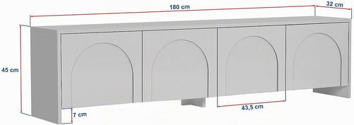 Modern TV Unit, Melamine-Coated Chipboard &  Elegant Solid Surface