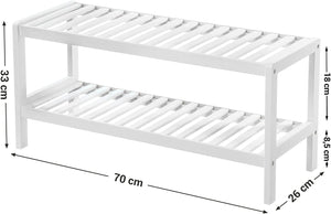 2 Tier Bamboo Shoe Rack