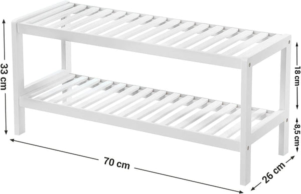 2 Tier Bamboo Shoe Rack