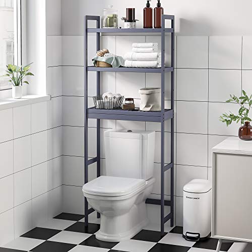 Over The Toilet Storage, 3-Tier Bamboo Over Toilet Bathroom Organizer with Adjustable Shelf