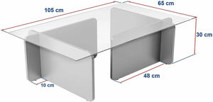 Elegant Coffee Table Top Tempered Glass - Travertine Colour - Karrari