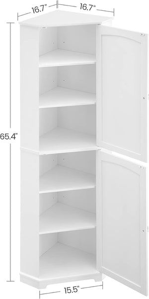 Corner Storage Cabinet with Adjustable Shelves