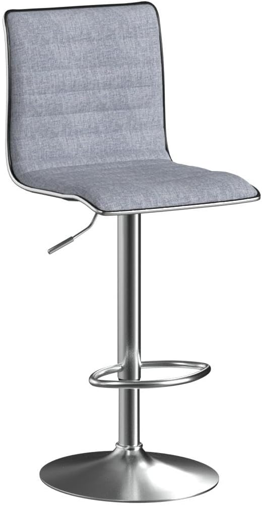 Height-Adjustable Bar Stools with Backrest – Smoke Grey (Set of 2)