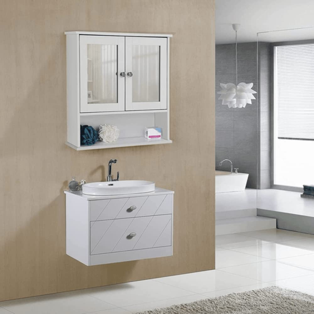 Double Mirror Doors Bathroom Cabinet, Wall Cabinet, Storage Cupboard