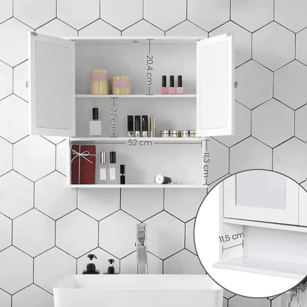 Wall Cabinet with Mirrors & Adjustable Shelves - Karrari