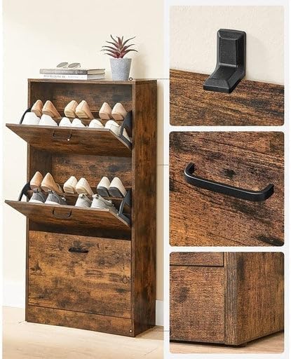 Wooden 3-Door Shoe Cabinet (Narrow Entrance) - Karrari