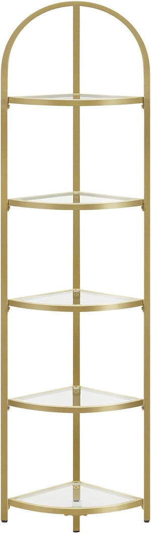 5-Tier Corner Shelf Stand with Tempered Glass - Karrari