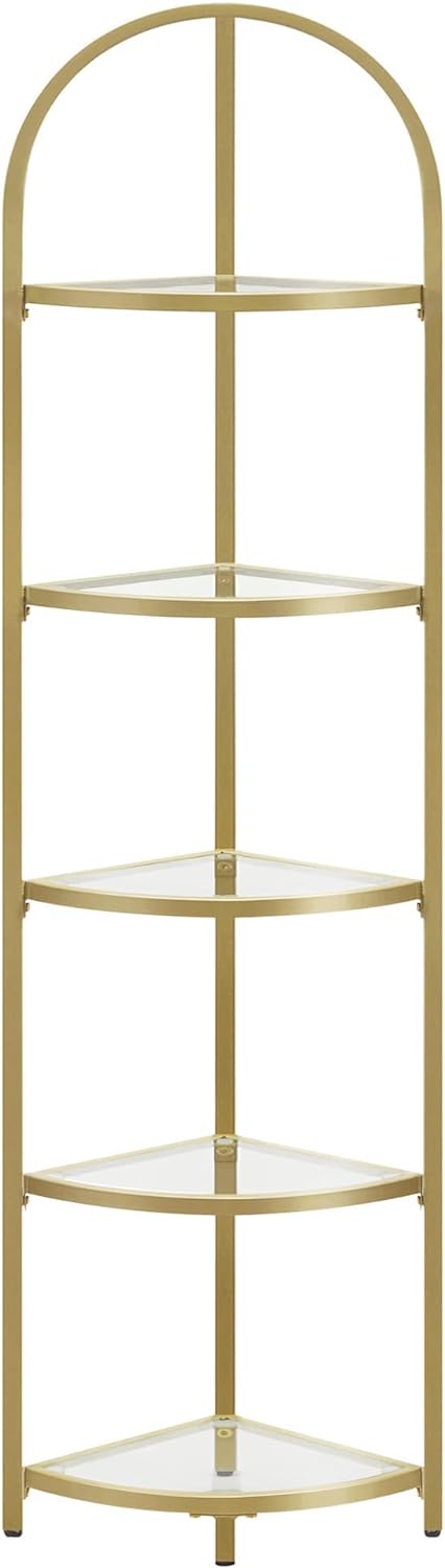 5-Tier Corner Shelf Stand with Tempered Glass - Karrari