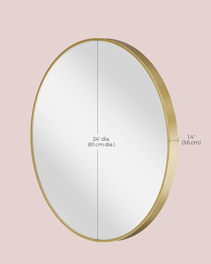 Round Wall Mirror - Gold Metal Frame - Karrari
