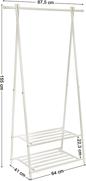 Metal Coat Rack with 2-Tier Storage Shelf - Karrari