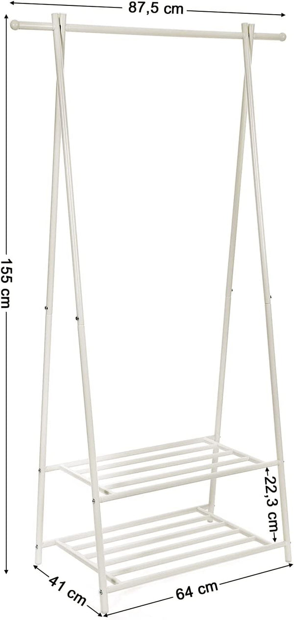 Metal Coat Rack with 2-Tier Storage Shelf - Karrari