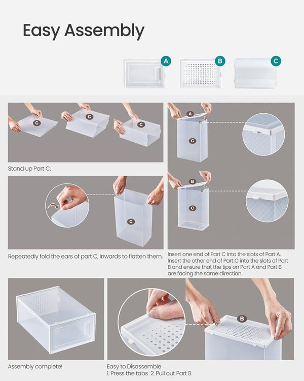 Stackable Shoe Storage Organisers Pack of 8 - Karrari